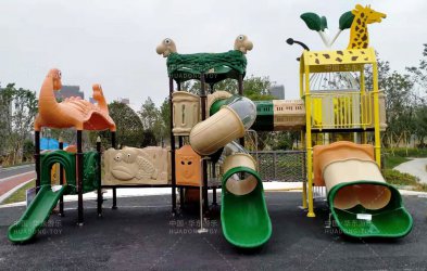 小區公園動物系列滑梯組合
